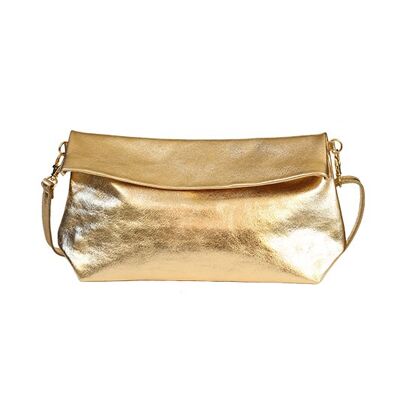 Golden leather shoulder bag