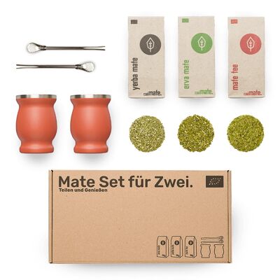 Mate set for 2 stainless steel - red