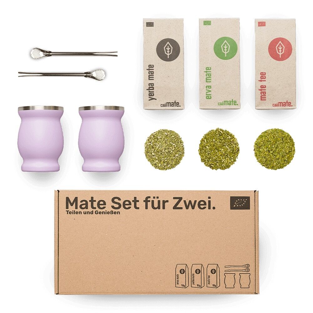 Mate set per 2 in acciaio inox - lavanda