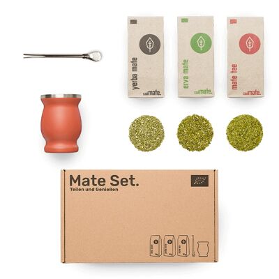 Mate set stainless steel - red