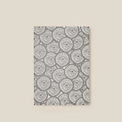 A5 notebook with round flaps