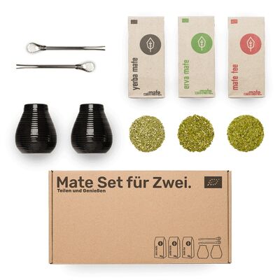 Mate Set für 2 Keramik - schwarz