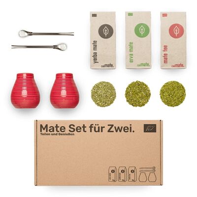 Mate set for 2 ceramics - red