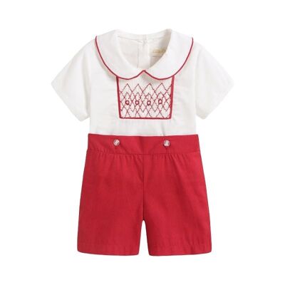 Hand Smocked Cotton 2pc Shorts Set