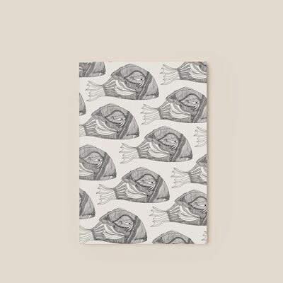 A5 notebook with flaps Fishes