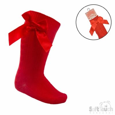 Red Adorable Heart Knee Socks with Bow
