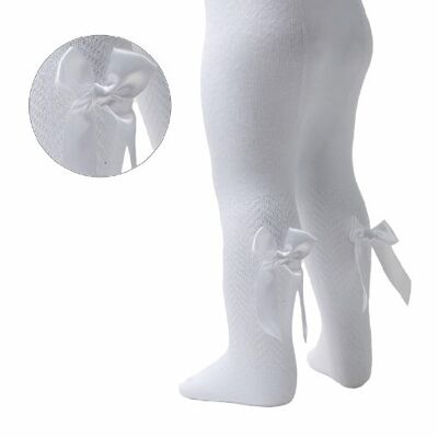 Chevron Tights with Long Bow(White)