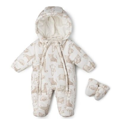 Unisex Animal Printed Quilted Snowsuit