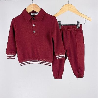 Burgundy Sweatshirt & Pants Set