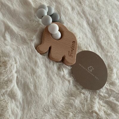 Elephant Wood and Silicone Teether