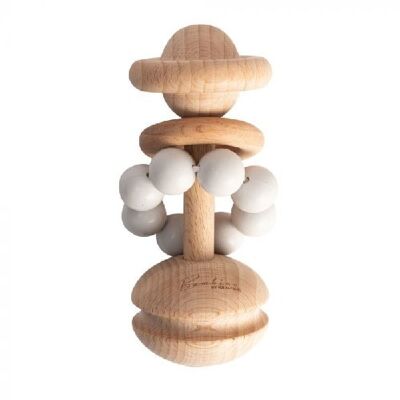 Wood And Silicone Rattle Teether Toy