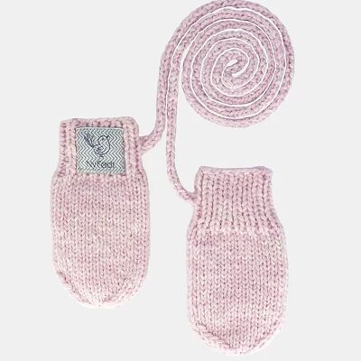 Nyfodt knitted baby mitten Kari Soft Pink