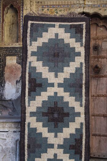 2 x 6, chemin de tapis Kilim fait à la main — Kelim indien traditionnel __ 1