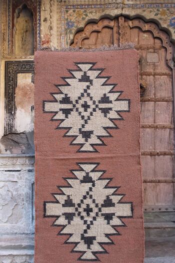 2 x 6, chemin de tapis kilim fait main — Jaipur Pink__ 1