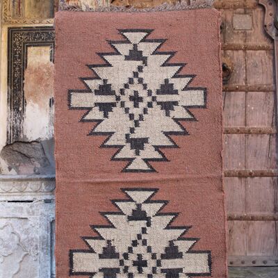 2 x 6, chemin de tapis kilim fait main — Jaipur Pink__