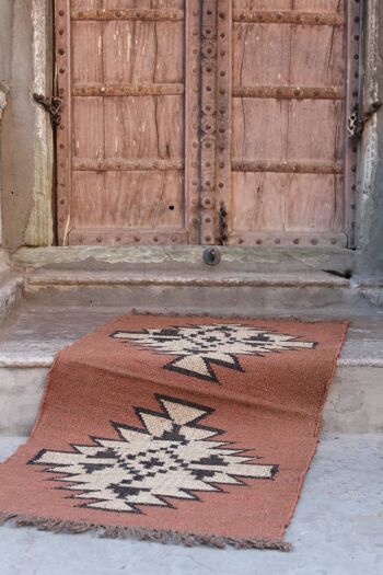2 x 6, chemin de tapis kilim fait main — Jaipur Pink__ 2