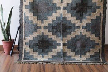 Tapis kilim fait main en laine de jute — Ciel__ 1