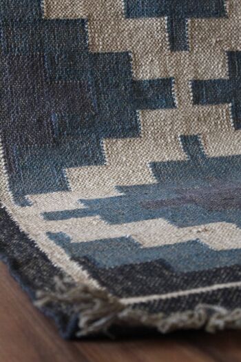 Tapis kilim fait main en laine de jute — Ciel__ 3