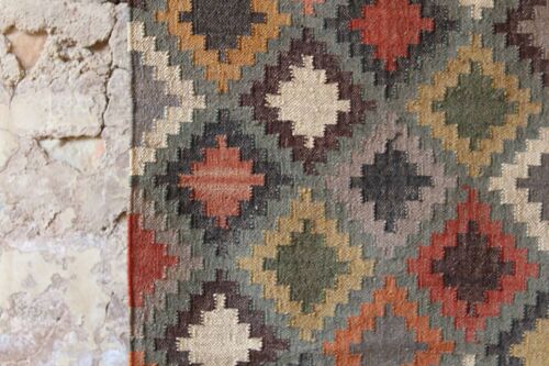 3 x 5, Handmade Jute-Wool Kilim Rug__