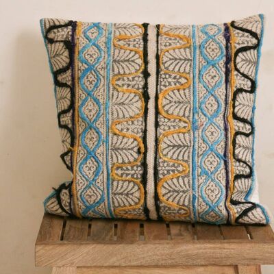 Wari Handmade Block-Printed Cushion__