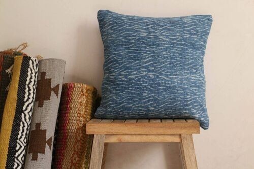 Dati Handmade Indigo Block-Printed Cushion__