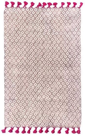 4 x 6, tapis Dhurrie en coton imprimé à la main — Kaveri__ 1