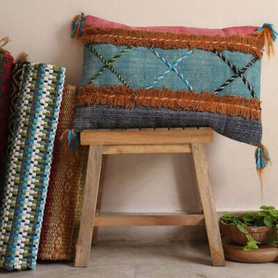 Miriym Handmade Block-Printed Pillow — bohemian, organic__