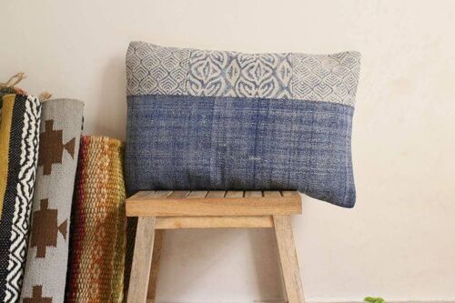 Baani Handmade Indigo Block-Printed Pillow—organic, indian__