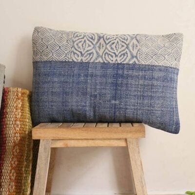 Baani Handmade Indigo Block-Printed Pillow—organic, indian__