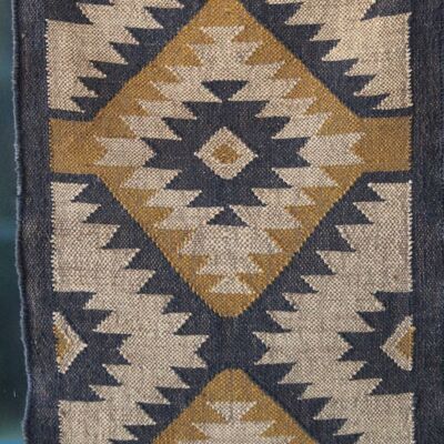 Handgefertigter Teppichläufer aus Jute-Wolle — Kehdiya__