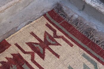 Tapis en laine de jute et kilim fait main Tula__ 1