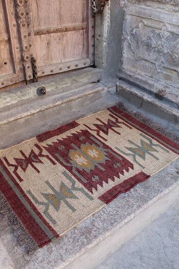 Tapis en laine de jute et kilim fait main Tula__ 3