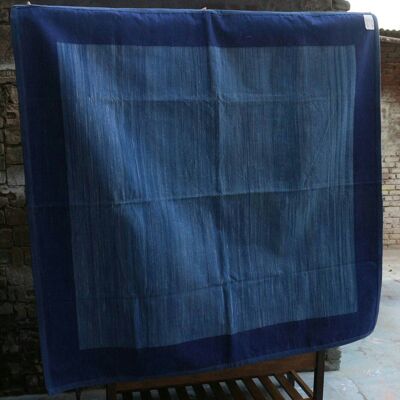 5 x 5, Handmade Cotton Flat-weave Rug — Blues__