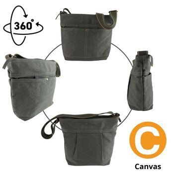 Sac à bandoulière en toile cirée pour femme sac végétalien en sac à bandoulière déperlant vert kaki 4