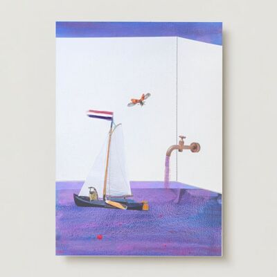 Wind in the sails collage Greeting card
