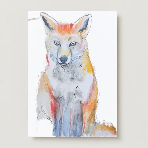 Fox animals greeting card