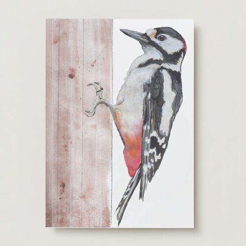 Spotted Woodpecker bird Greeting Card