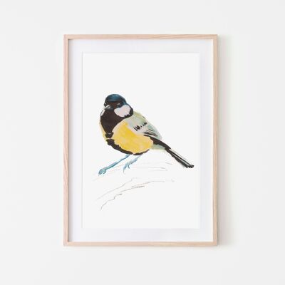 Great Tit Bird Print A3