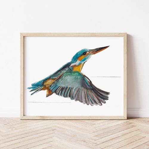 Kingfisher Bird Print A3