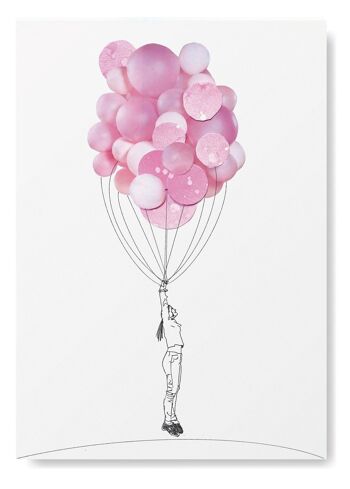 Fille avec des ballons - Collage Art Print - A4 3