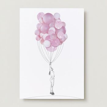 Fille avec des ballons - Collage Art Print - A4 4