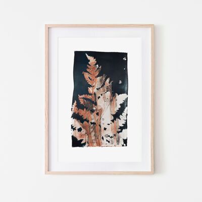Flora Fern art print brown - A4