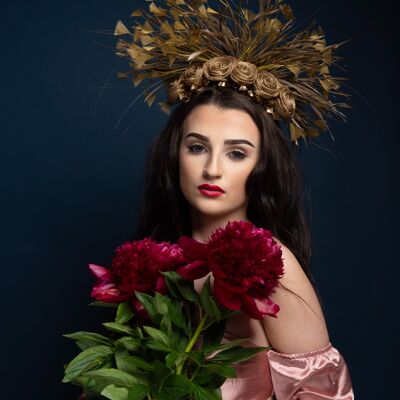 Roses Of Gold Headpiece