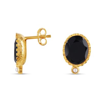 Boucle d'oreille Orbay Onyx