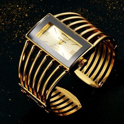 Womens Fashion Rose Gold Bangle Bracelet Watch