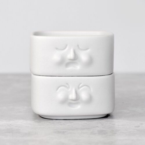 Eda & Mame - set de 2 salseras en porcelana - blanco