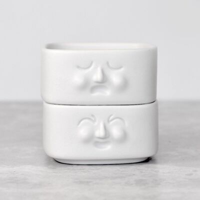 Eda & Mame - set de 2 saucières en porcelaine - blanc