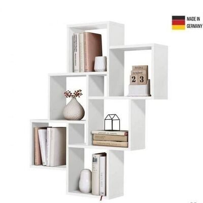 Floating Wall Shelf 8 Compartments - Laurio White