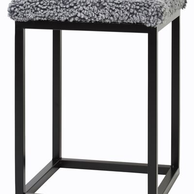 Palle Stool S Charcaol grey silver/Black