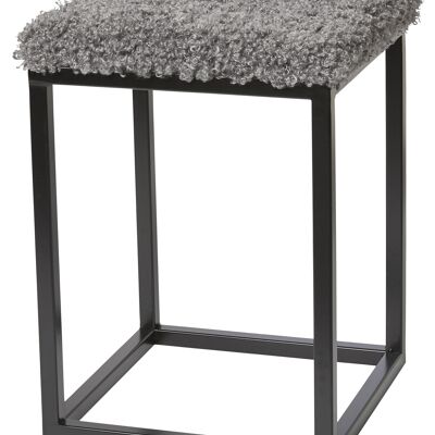 Palle Stool S Faux fur/Black